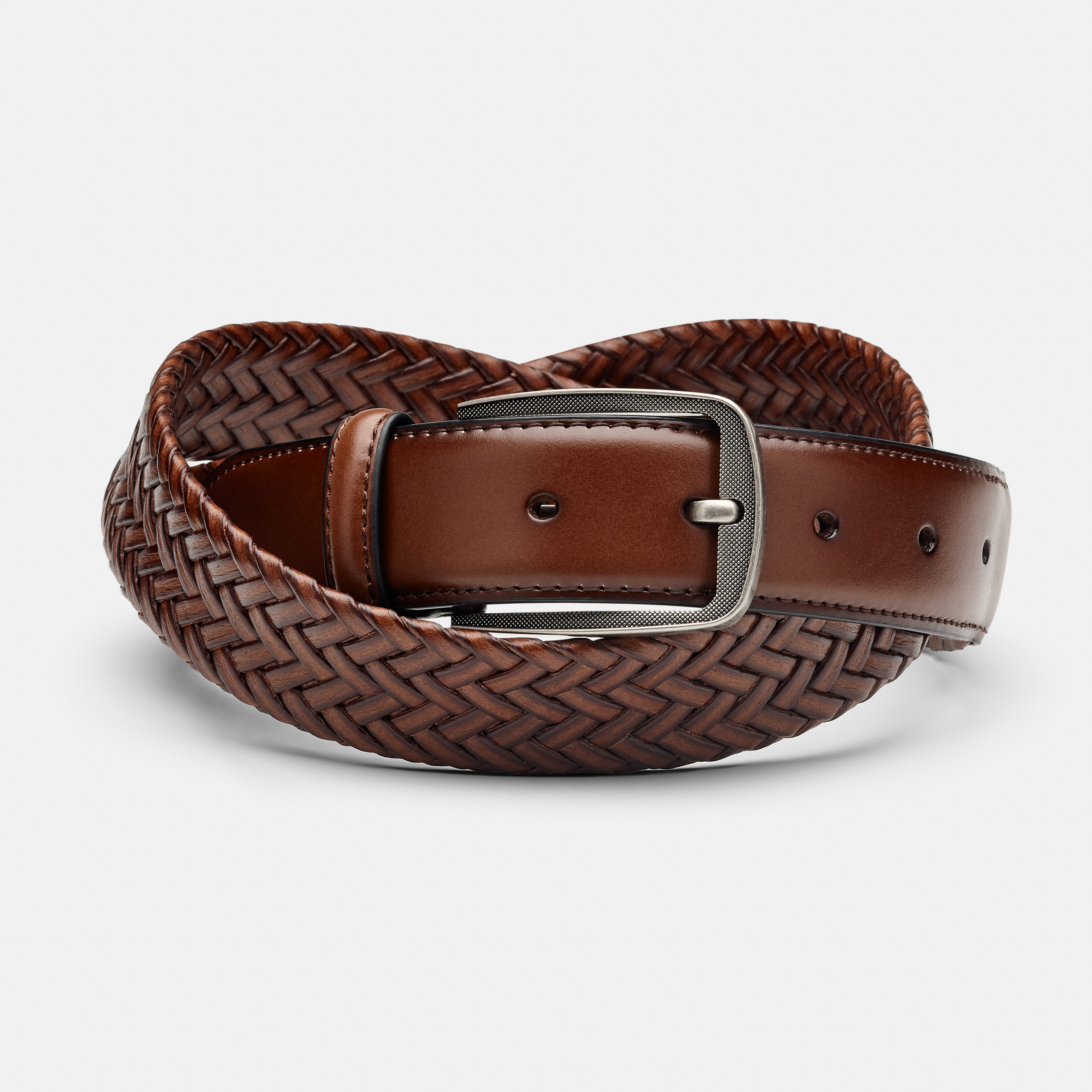 Woven leather belt deals